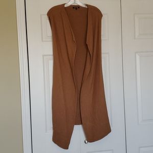 Nic+Zoe brown sleeveless cardigan sweater small